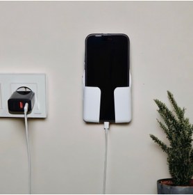 Resim polivera Telefon Tutucu Kumanda Standı Mobil Şarj Priz Askısı Duvara Monte Yapışkanlı 