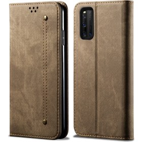 Resim Eabhulie Vıvo Iqoo 3 Için Retro Deri Flip Cüzdan Standlı Kılıf (Yurt Dışından) 