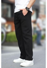 Resim Siyah Geniş Kesim Düz Paça Eşofman Altı 6550 Siyah 