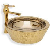 Resim EVA BANYO Lena Tezgah Üstü Lavabo Gold E-8103 