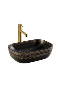 Resim Lena Ey 7033S Tezgah Üstü Lavabo Beyaz & Altın 