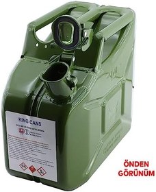 Resim Badem10 Metal Benzin Bidonu 10 Litre Akaryakıt Mazot Taşıma Doldurma Depolama Bidonu Dayanıklı Bidon 
