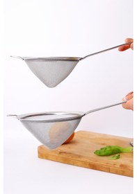 Resim Paslanmaz Çelik Saplı Konik Süzgeç 14 Cm Çelik 