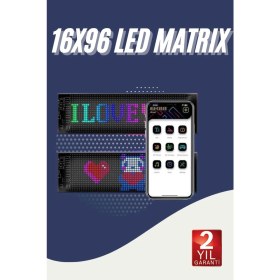 Resim Cama Yapışan En Büyük Boy 16X96 Telefon Kontrollü LED Ekran Digital Araba Yazısı 