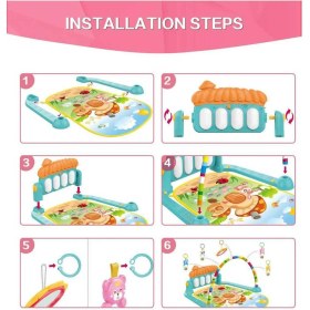 Resim Babycim Piyanolu Mantar Desenli Bebek Oyun Halısı - Hayvan Figürlü 
