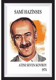 Resim sami hazinses yeşilçam çerçeve görünümlü retro ahşap poster 