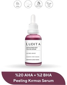 Resim Ludita yenileyici, cilt tonu eşitleyici kırmızı peeling serum (%20 aha + %2 bha) 