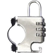 Resim Motosiklet Kaskı Hırsızlığa Karşı Kilit Sabit Kask Şifreli Asma Kilit, Renk: Gümüş 