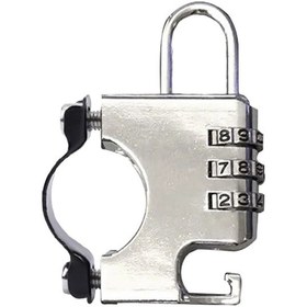 Resim Motosiklet Kaskı Hırsızlığa Karşı Kilit Sabit Kask Şifreli Asma Kilit, Renk: Gümüş 