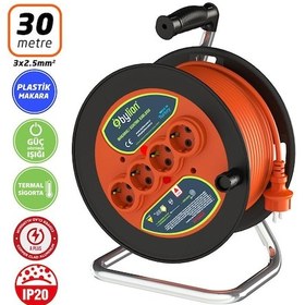 Resim Bylion Pmk30325f Plastik Gövde Makaralı Kablo 3x2.5mm - 30 Mt 30 M 