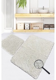 Resim Victoria Cotton Ecru 2 Li Set Banyo Halısı, Paspası 