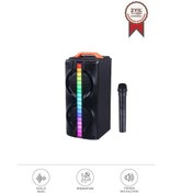 Resim Torima KTS-1790 Siyah Mikrofonlu RGB Ledli Taşınabilir Bluetooth Hoparlör Parti Speaker 