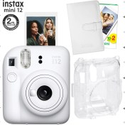 Resim Instax Mini 12 Beyaz Fotoğraf Makinesi-20'lu Film-Laporta Albüm ve Şeffaf Kılıf Seti 