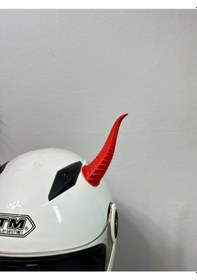 Resim Motor & Motosiklet Kırmızı Boynuz Kask Dış Aksesuarı Diğer 