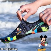Resim 1 adet Mickey Kadın Su Ayakkabıları Plaj, Yüzme, Sörf için | Çok Fonksiyonlu İç/Dış Mekan Fitness Ayakkabıları | Nefes Alabilir, Yüzme Havuzu Çıplak Yürüyüş Ayakkabıları Disney Baskıları ile 