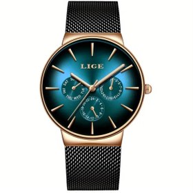 Resim Lige Çok fonksiyonlu Su Geçirmez Lüks Çelik Erkek kol Saati 