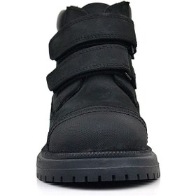 Resim Rakerplus Hakiki Deri Siyah Nubuk Cırt Cırtlı Erkek Çocuk Bot Siyah 