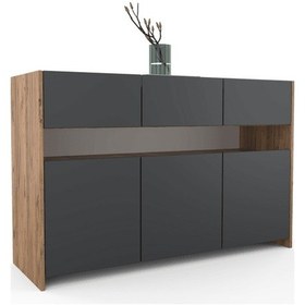 Resim Nora Konsol - Atlas Çam - Antrasit 