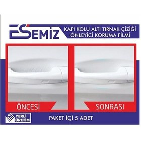 Resim Esemiz Kapı Kolu Altı Tırnak Çiziği Önleyici Şeffaf Folyo 5'Li 