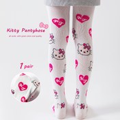 Resim 1 Adet Kızlar İçin Hello Kitty Çorap-Çizme - Sevimli Hello Kitty Yüz ve Kalp Desenleri, Her Mevsim Kullanıma Uygun, Makinede Yıkanabilir Pastel Renkler, Günlük ve Parti Kıyafetleri için Mükemmel! 