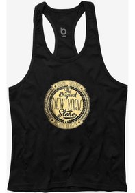 Resim Bluu Nygold Fitness Gym Tank Top Sporcu Atleti Siyah 