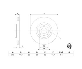Resim Alfa Romeo Mito 1.4 2009-2018 Bosch Ön Disk Netparbd755 2 Adet 