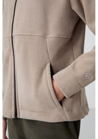 Resim Tommy Life Koyu Bej Kalın Yumuşak Dokulu Standart Fit Nakışlı Polar Kız Çocuk Sweatshirt - 75152 Koyu Bej 