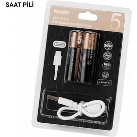 Resim Usb Type-c İle Hızlı Şarj Edilebilen Aa Semeglbl - 24 Lityum Pil 