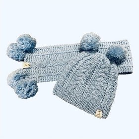 Resim Elörgüsü Atkı Bere Set 1-3 Yaş Açık Mavi 