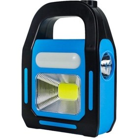 Resim Powermaster HB-9707A-2 3 Kademeli USB Çıkışlı Şarjlı Solar Lamba Mavi - Siyah 