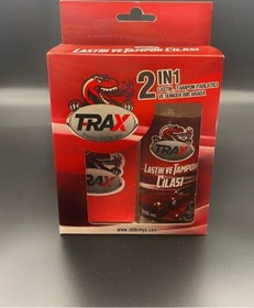 Resim TRAX Lastik Parlatıcı Ve Tampon Cilası Süper Kalite 2'li Set Sünger + 200ml Cila 