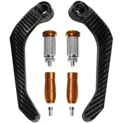 Resim Cloudstore Turuncu Karbon Fiber 250nk Elektrikli Scooter İçin Horn Desenli Evrensel Motor Fren Kolu Koruyucu 