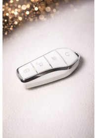 Resim Byd Sealion 7 Aksesuar Anahtar Kılıfı Beyaz-gümüş 