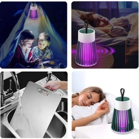 Resim Büro Ev Ofis Yazlık İçin Şarjlı Uv Işıklı İç Dış Mekan Haşere Sivrisinek Sinek Kovucu Gece Lambası 