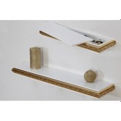 Resim Decorotti Parlak Beyaz Gizli Bölmeli Duvar Rafı Cirino A1-3 