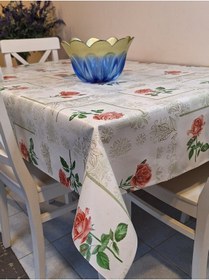 Resim Elyaflı Pvc Muşamba - Desenli Silinebilir Masa Örtüsü Mor 130 X 150 