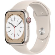 Resim Apple Watch Series 8 GPS 45mm Alüminyum Kasa Spor Kordon Kırmızı 