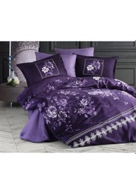 Resim Clasy Tek Kişilik Saten Nevresim Takımı Catalina V2 Mor Çok Renkli 