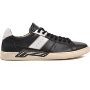 Resim Bulldozer 221160 Siyah Hakiki Deri Erkek Sneaker 