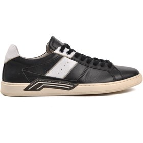 Resim Bulldozer 221160 Siyah Hakiki Deri Erkek Sneaker 
