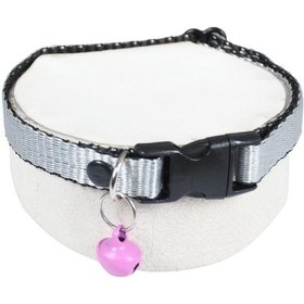 Resim Zilli Kedi Köpek Tasması Neon Gri 