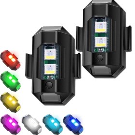 Resim 2 Adet Mini LED Lamba Çakarlı 7 Renk Flaşlı Gece Güvenliği Için Çarpışma Önleyici Aydınlatma 