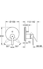 Resim Grohe Lineare Ankastre Banyo Duş Bataryası 2 çıkışlı divertörlü- 24064001 