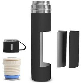 Resim Karaca Thermosteel Nature Bardaklı Çelik Sızdırmaz Termos Siyah 550 ml 
