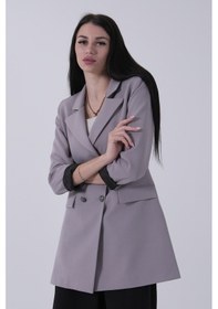 Resim Feminist Gri Astarlı Düğme Kapamalı Blazer Ceket 0105123.06 Gri 