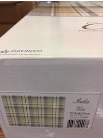 Resim Aksu Cozy Life Çift Kişilik Pamuklu Skoç Battaniye Inka Gri 