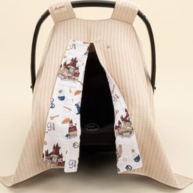 Resim Puset Örtüsü - Çift Taraflı - Sütlü Kahve Örgü - Harry 