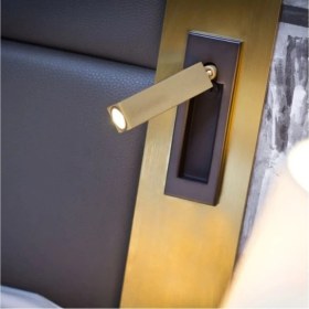 Resim Gold Detaylı, Siyah Kasa, Günışığı LED Yatak Başı Okuma Lambası 