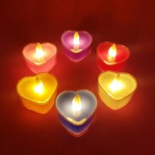 Resim Kalpli Tealight Pilli Mum 