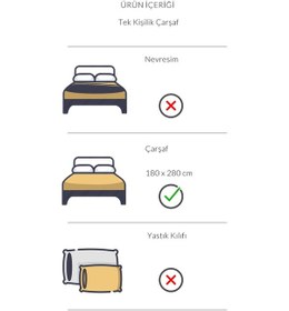 Resim Varol Eris Serisi Pamuk Saten Tek Kişilik Otel Çarşafı 180x280 83 Tel 